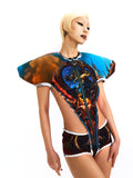 BODYSUIT WITH STATEMENT PADDED SHOULDERS