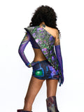 GRAPHIC PATCHWORK MESH & FAUX LEATHER SET
