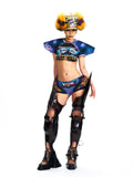 CROPPED CRYSTAL TOP WITH STATEMENT PADDED SHOULDERS