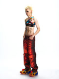 PRINTED COTTON CARGO TROUSERS