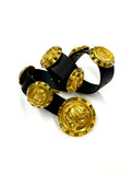 LEATHER BELT WITH METAL BEER BOTTLE CAP BUCKLE