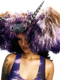SPIKED WOOL FUR & FAUX LEATHER HAT