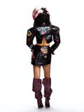 DETACHABLE SHORT FAUX LEATHER JACKET