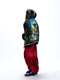 OVERSIZED STUD-ACCENTED HOODIE WITH SHOULDER PADS