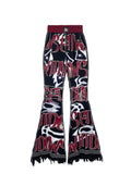 GRAPHIC RIB FLARE PANTS