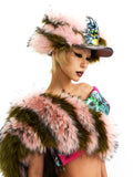 FAUX FUR PATCHWORK TOP