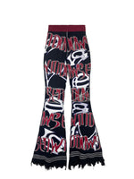 GRAPHIC RIB FLARE PANTS