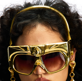 FUTURISTIC HEADSET SUNGLASSES WITH EARRINGS HANGINGS