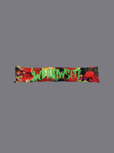 PUFFED GRAPHIC SCARF/BELT WITH EMBROIDERED LOGO