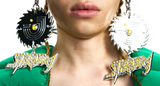 FUTURISTIC HEADSET SUNGLASSES WITH EARRINGS HANGINGS