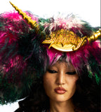 SPIKED WOOL FUR & FAUX LEATHER HAT