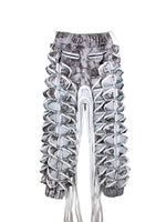 GRAPHIC SPIKED DEFENCE TROUSERS