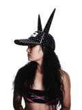 CRYSTAL-EMBELLISHED SPIKE VELVET CAP