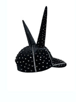 CRYSTAL-EMBELLISHED SPIKE VELVET CAP