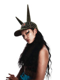 CRYSTAL-EMBELLISHED SPIKE VELVET CAP