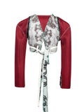 GRAPHIC CROPPED CUTOUT JACKET/VEST WITH DETACHABLE SLEEVES
