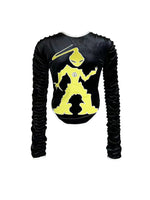 'ALIEN' PATCH RUCHED LONGSLEEVE TOP