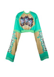 GRAPHIC CRYSTAL-EMBELLISHED LONG SLEEVE T-SHIRT