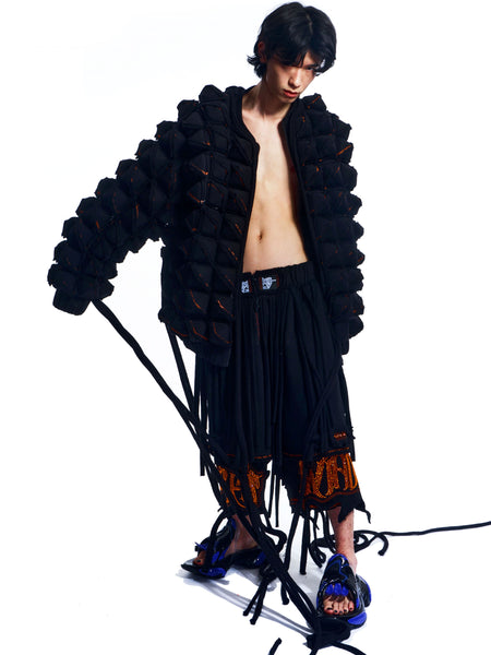 SPIKED DEFENCE COAT WITH FRINGING