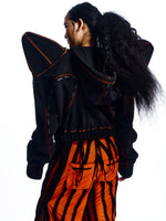 HOODED JACKET WITH DETACHABLE SPIKE-SHAPED SHOULDERS