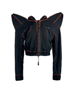 HOODED JACKET WITH DETACHABLE SPIKE-SHAPED SHOULDERS