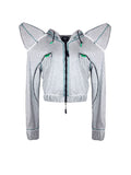 HOODED JACKET WITH DETACHABLE SPIKE-SHAPED SHOULDERS