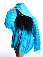 'INMATE' STRIPPED HOODED JACKET