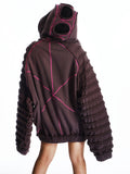 'INMATE' STRIPPED HOODED JACKET