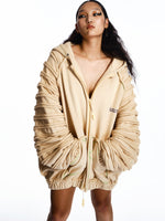 'INMATE' STRIPPED HOODED JACKET