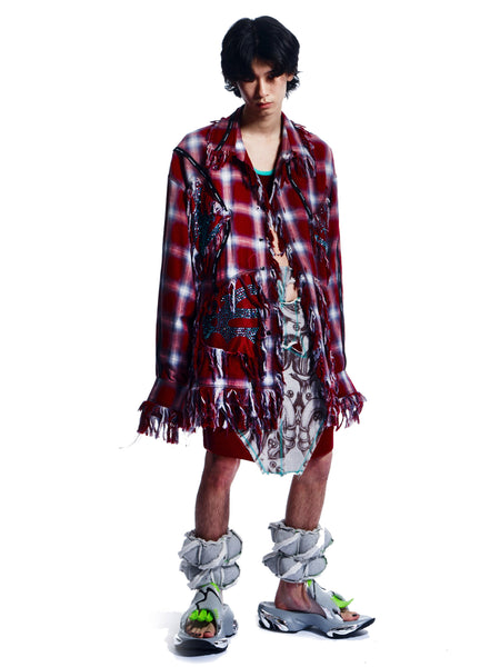 DESTROYED CHECKED OVERSIZE SHIRT