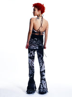 GRAPHIC MESH BOTTON PANTS