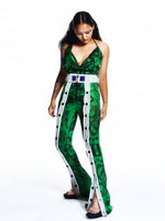 GRAPHIC MESH BOTTON PANTS