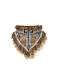 CHECK FRAYED MINI SHORTS