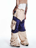 PANELED GRPAHIC CARGO PANTS/SHORT PANTS/SKIRT