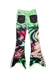 GRAPHIC FLARE TROUSERS